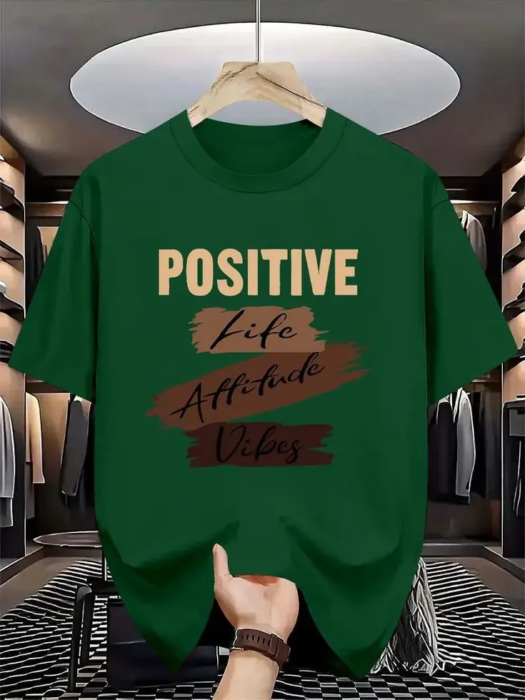 Printed T shirt(positive) (S, Regular)